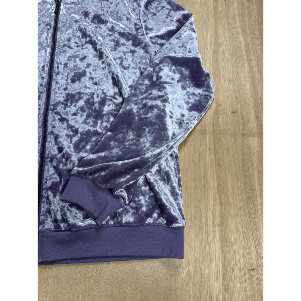 NEW YORK COMPANY Purple Crushed Velvet Bomber Jacket Womens Size Small - Picture 3 of 9